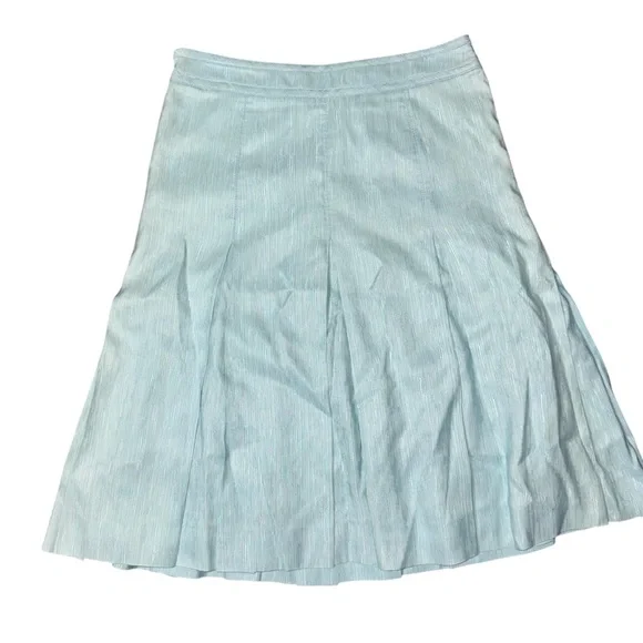 Luca Luca 100% Silk Pleated A-Line Skirt Light Blue Size 42 (Italian Size) - Picture 8 of 10